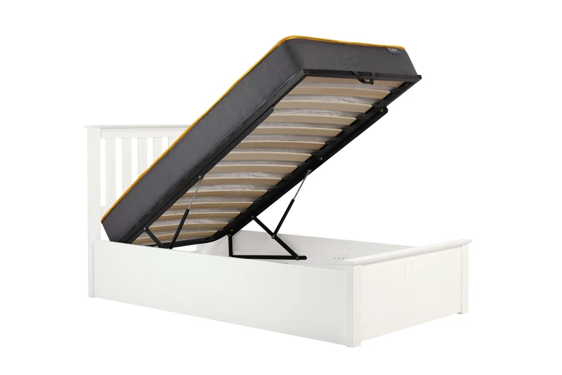 Single White Ottomam Bed 3FT Storage Bed Frame Birlea Phoenix 90cm