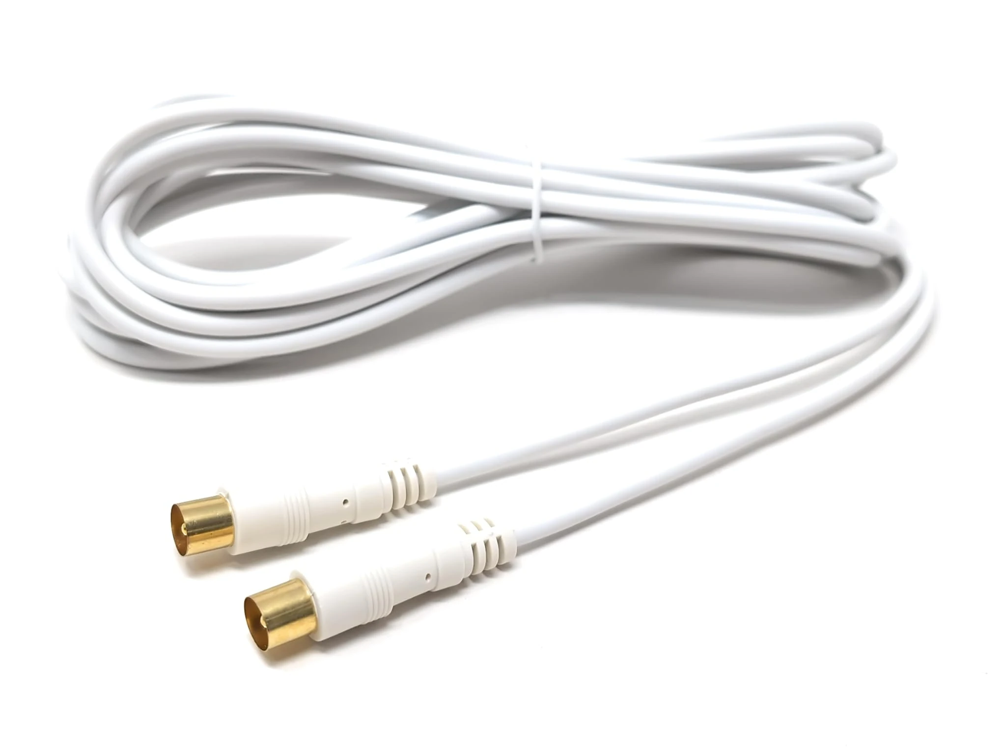 mCore TV Aerial Coaxial Cable, Male to Male, Gold Plated Connectors, Shielded for Digital and Analogue Signals, Compatible with Freeview, Freesat, Sky Box, Sat and BT TV (Straight, 5m)
