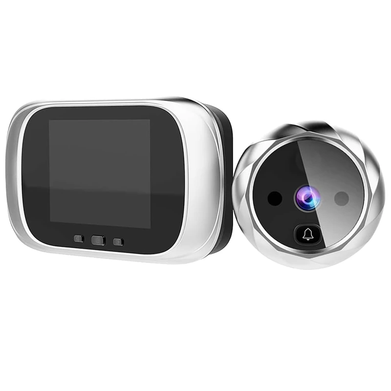 GC GLOBALCOMMERCE SD9832 Spioncino Digitale Porta Blindata da 2,8 Pollici Digital Peephole, Silver and Black