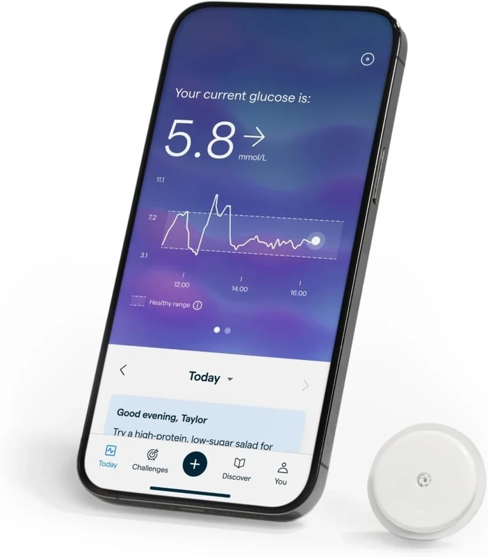 Lingo by Abbott|2-week CGM|Wearable Glucose Tracker|See your glucose response to food, exercise, sleep|Continuous Glucose Monitor & App to support your health goals|Works with iOS and Android|UK Only