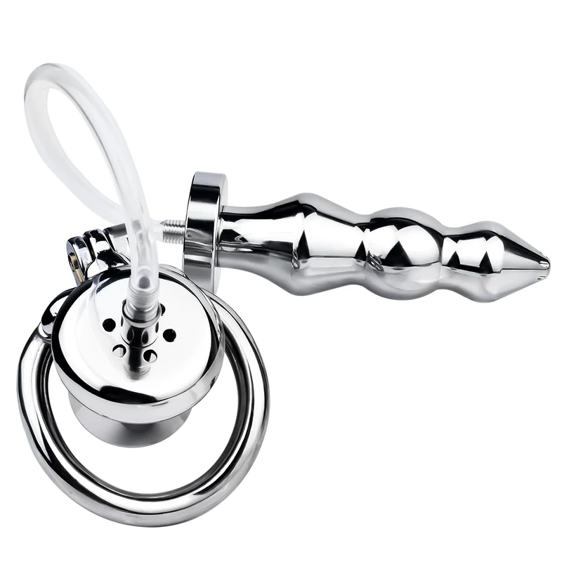 Bondage Masters Chastity Device with Detachable Butt Plug & Penis Plug Catheter