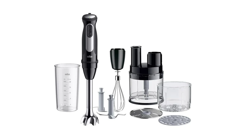 Braun MultiQuick 5 Pro MQ 55.755 M, Hand Blender With PowerBell Plus Technology, 25 Speed Wheel & Turbo, EasyClick System Plus, Mini Food Processor Included, Metal Whisk & 500ml Beaker, 1000W, Black