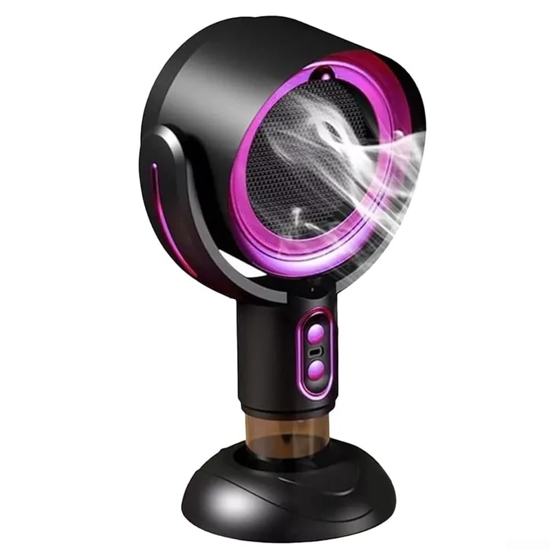 Desktop Range Hood, Mini Portable Range Hood, Wireless Desktop Kitchen Range Hood, Suitable For Indoor Barbecue, Hot Pot Camping(Black purple)