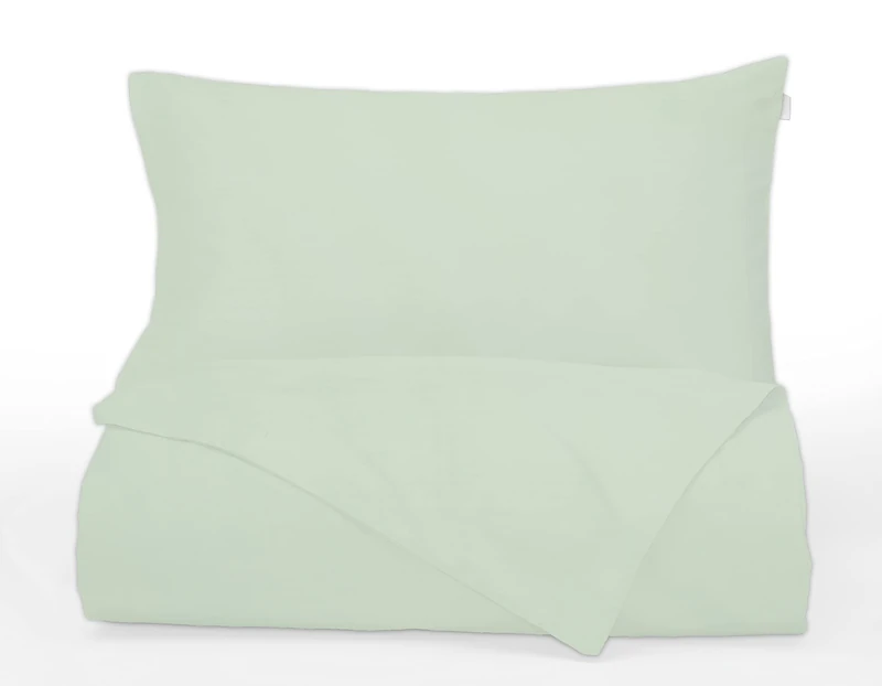 Bianca Plain Dyed Green Duvet Cover Set 240 x 220 + 60 x 70 (2)