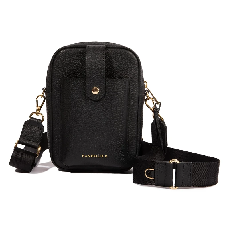 Bandolier Dillon Bag Leather Crossbody Bag in Black/Gold