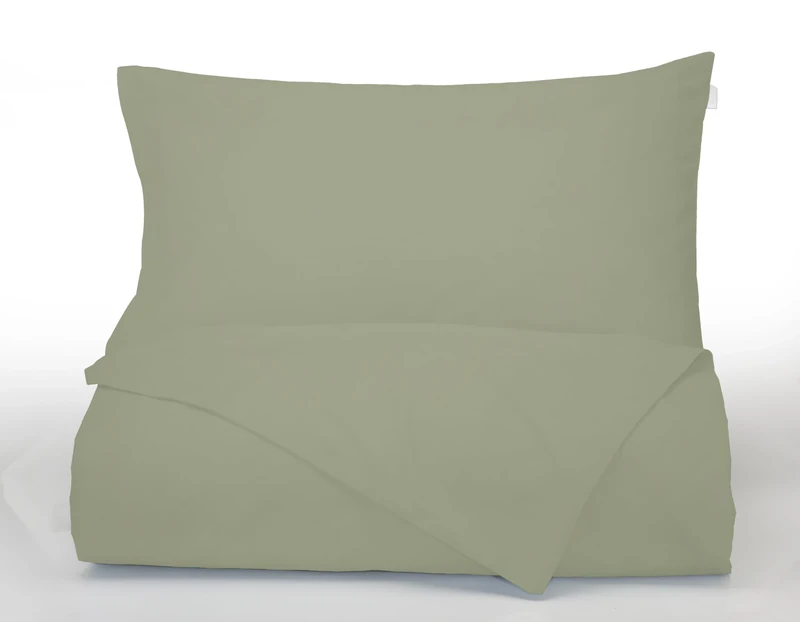 Bianca Plain Dyed Military Green Duvet Cover Set 240 x 220 + 60 x 70 (2)