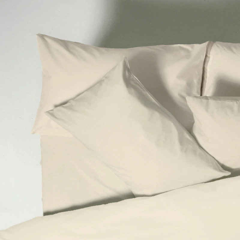 Bianca Plain Dyed Cream Duvet Cover Set 200 x 220 + 60 x 70 (2) - Image 1