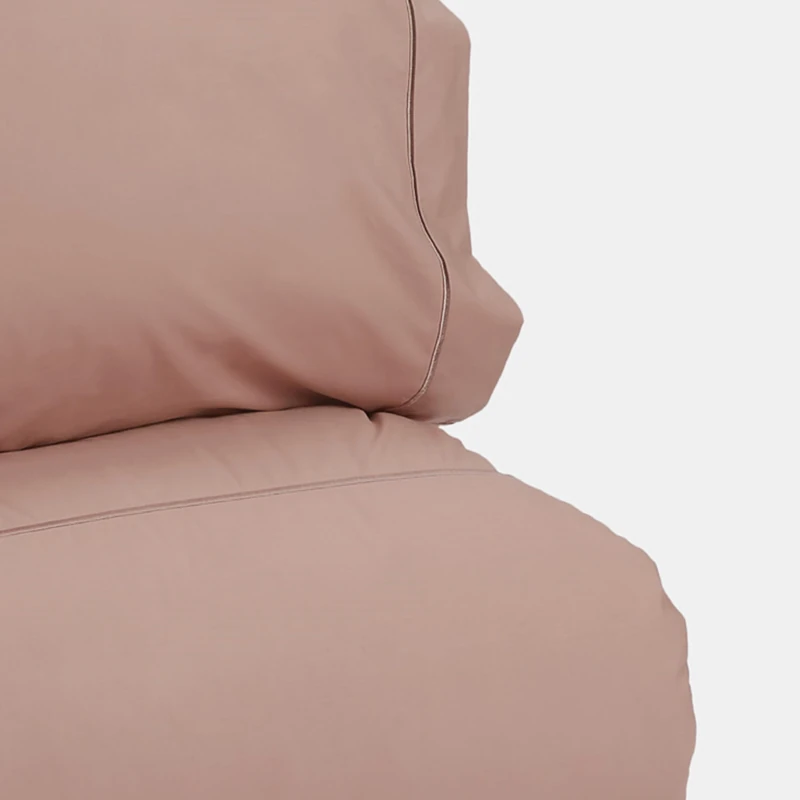 Bianca Plain Dyed Rose Tan Duvet Cover Set 200 x 220 + 60 x 70 (2)