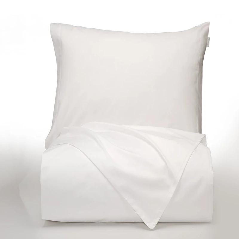Bianca Plain Dyed White Duvet Cover Set 200 x 220 + 60 x 70 (2) - Image 1