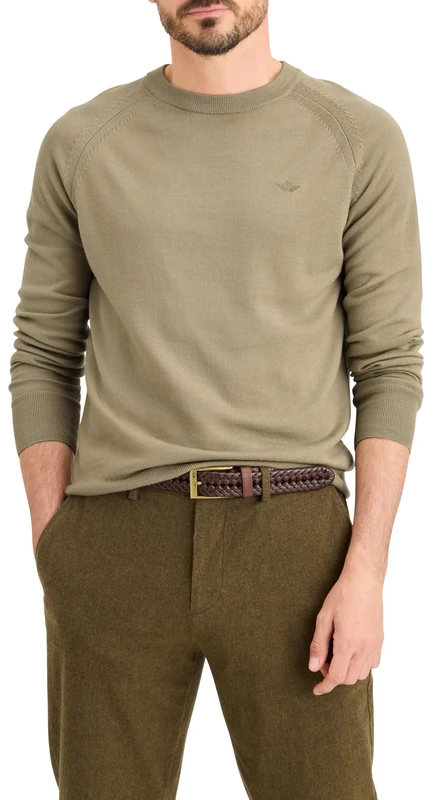 Dockers Men's Core Crew Sweater, Lemon Pepper, S
