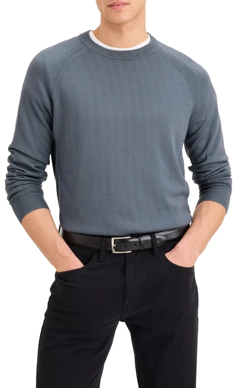 Dockers Men's Core Crew Sweater, Folkstone Gray, XXL