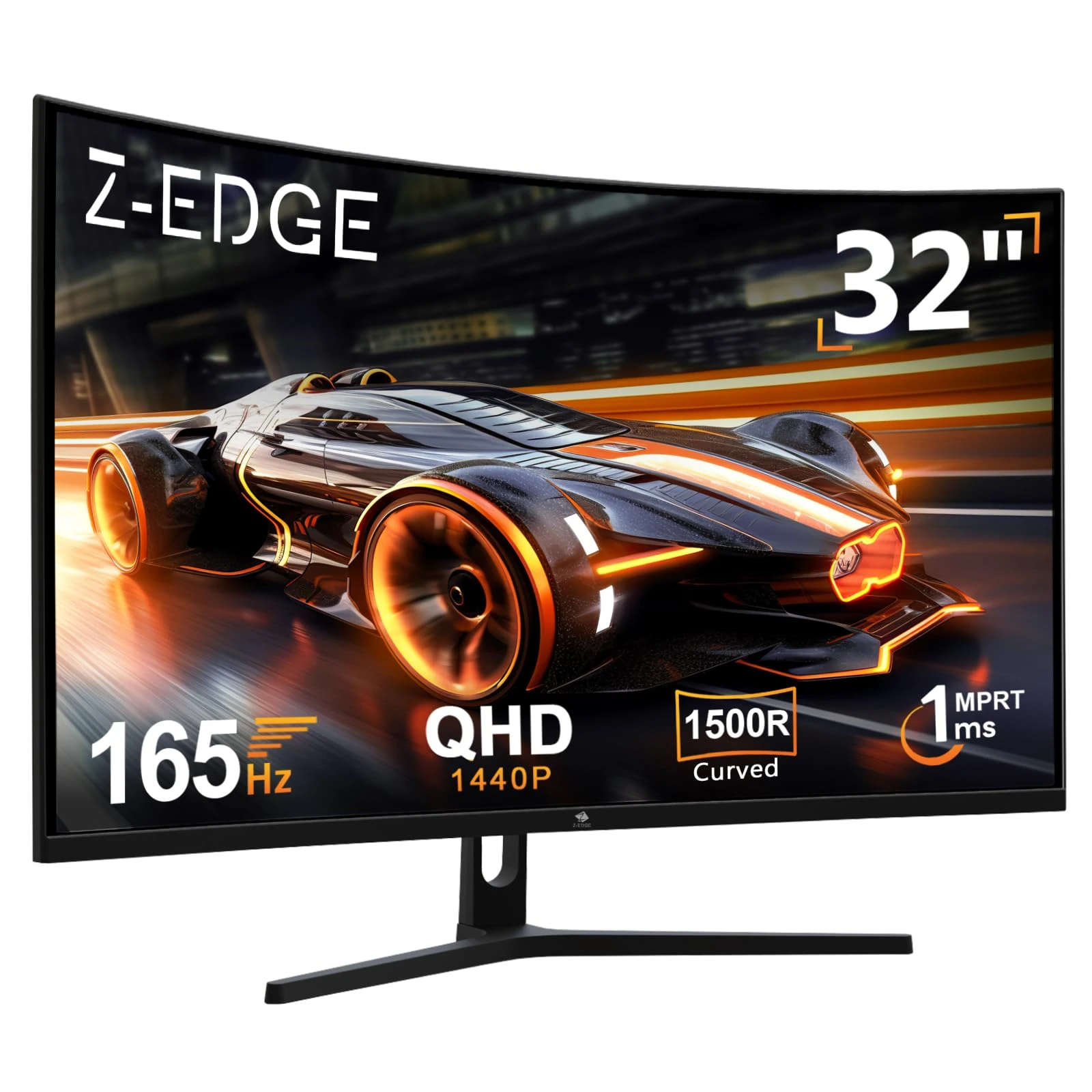 Z-Edge 32 Inch QHD Curved Gaming Monitor 165Hz 1440P 2K 1ms MPRT, 16:9 1500R Curved Screen, VA Panel 280cd/m² Brightness, Ultra-Thin Bezel, FreeSync, DisplayPort 1.4 & HDMI 2.0, Black