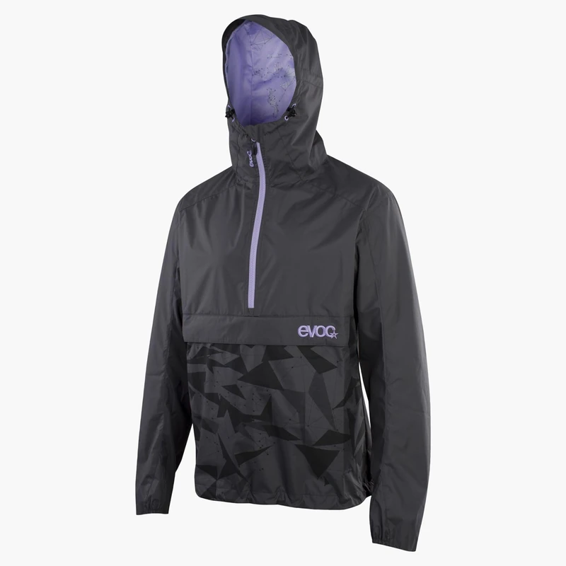EVOC ANORAK wind- and water-repellent transition jacket men & women, windbreaker (multicolour design, large fanny pack, DWR coating), size: M