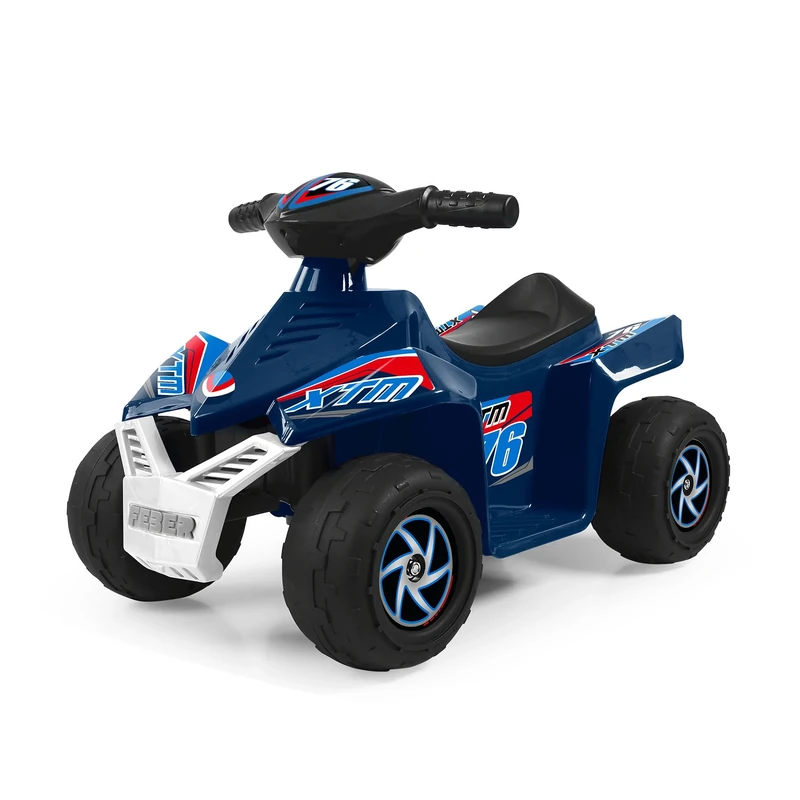 FEBER - Quad CE-DARK BLUE 6V, Electric ride-on car for kids from 18 months to 3 years, with accelerator, large wheels for stability, up to 40 min battery life, charger included, Famosa (FEN52000)