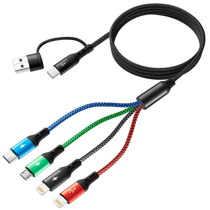 YTLUSN 6-in-1 3.5A Multi Charger - USB A/C to C, Lightning, Micro USB