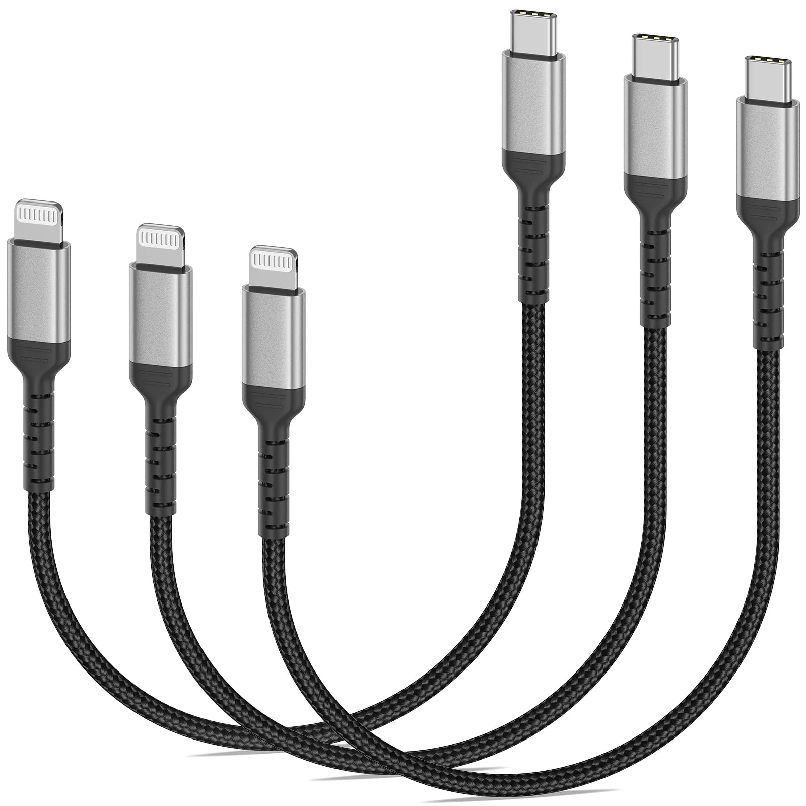 ULIFTUS USB C Lightning Cable Short[0.3M, 3Pack], Braided 30CM USB C iPhone Cable MFi Certified Type C to Lightning Lead PD Fast Charging Cord Compatible for iPhone 14 13 12 11 X XR