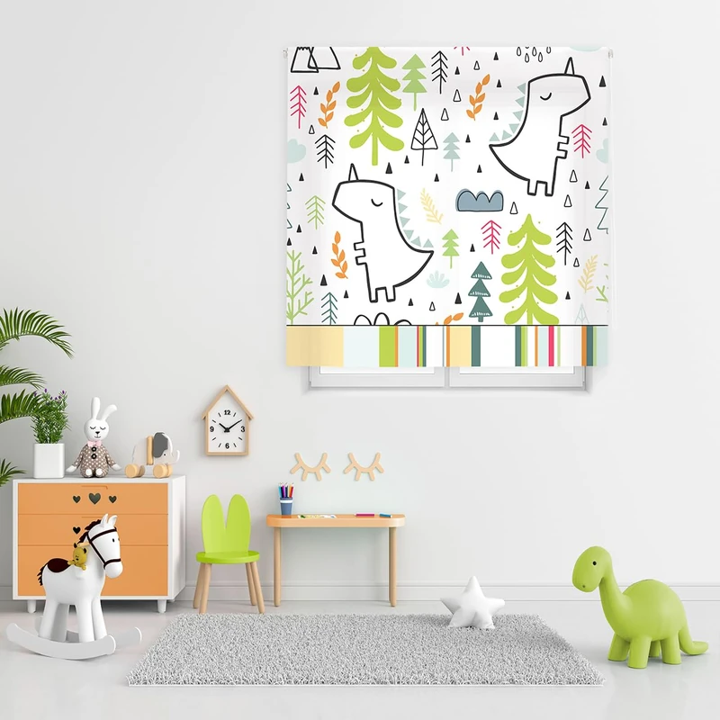 Blindecor Digital | Translucent Roller Blind with Digital Print | Trex Baby Model | 100 x 180 cm (W x H) Fabric Size 97 x 175 cm | Window Blinds