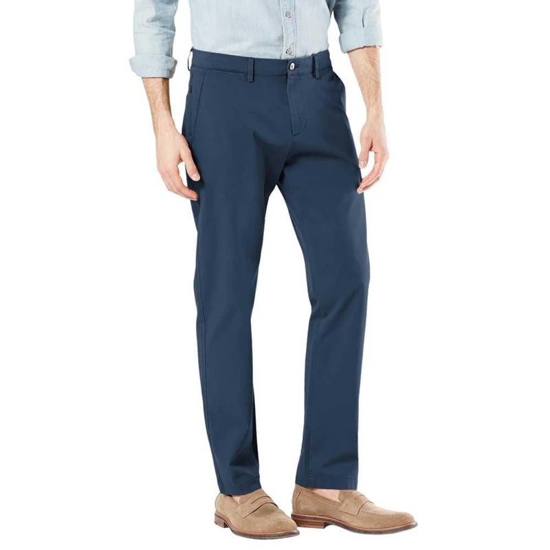 Dockers Men's Crafted Khaki Slim Taper Pants, Ocean Blue, 36 W/36 L