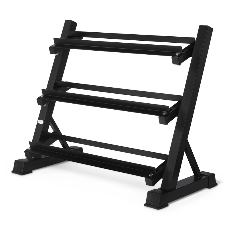 Amazon Basics 3 Tier Adjustable Dumbbell Weight Rack, Stand Only, Black