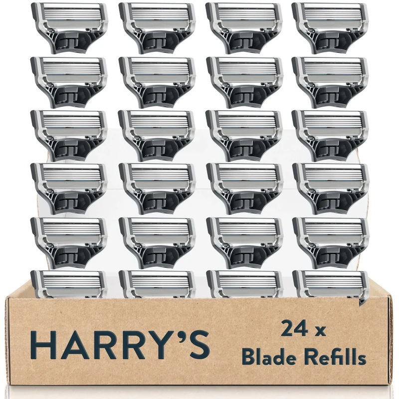 Harry's Razor Blades for Men - 24 Replacement Blades with Precision Trimmer, 5 Anti-Friction Blades, Replacement Blades for Men, Wet Razor Blades, Blades