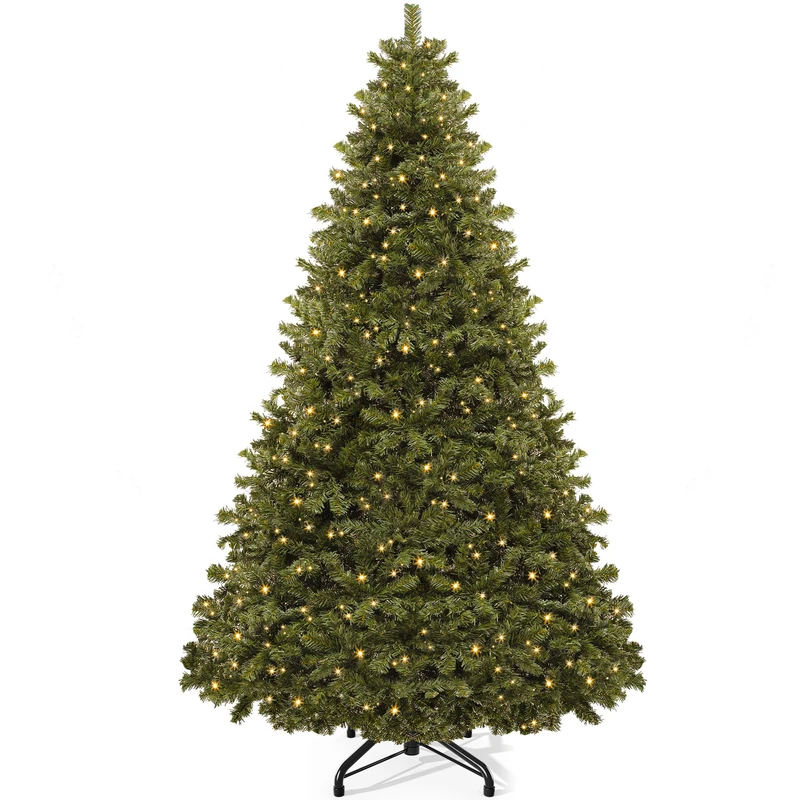 YITAHOME 6ft Artificial Christmas Tree with 250 LED, Christmas Pine Tree with 880 Tips, Foldable Metal Frame & Stand, Easy Assembly Pops Up Christmas Tree for Home Party, 182 x 110cm