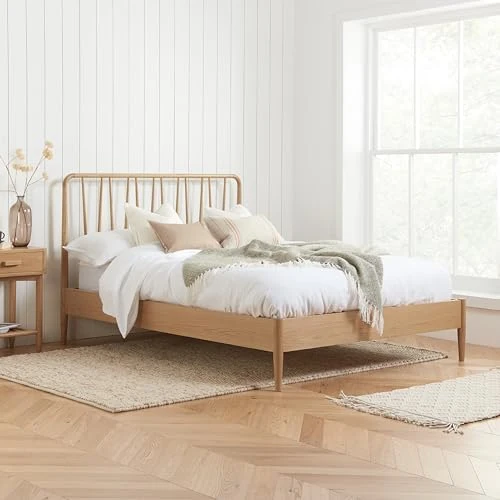 Birlea Solid Oak Double Bed Frame Jesper 135cm 4FT6 Contemporary Design