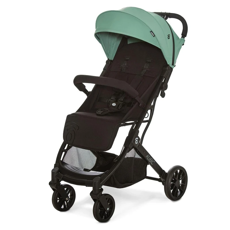 Asalvo KUBIC 2 Green Lightweight and Compact Pushchair with One Hand Fold, Large Wheels, Reclining and Cabin Friendly - Image 1