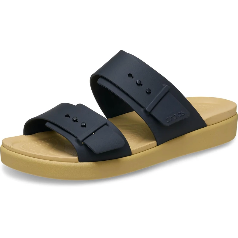 Crocs Women Sandal,Brooklyn Buckle Low,Black/Tan,5 UK Women