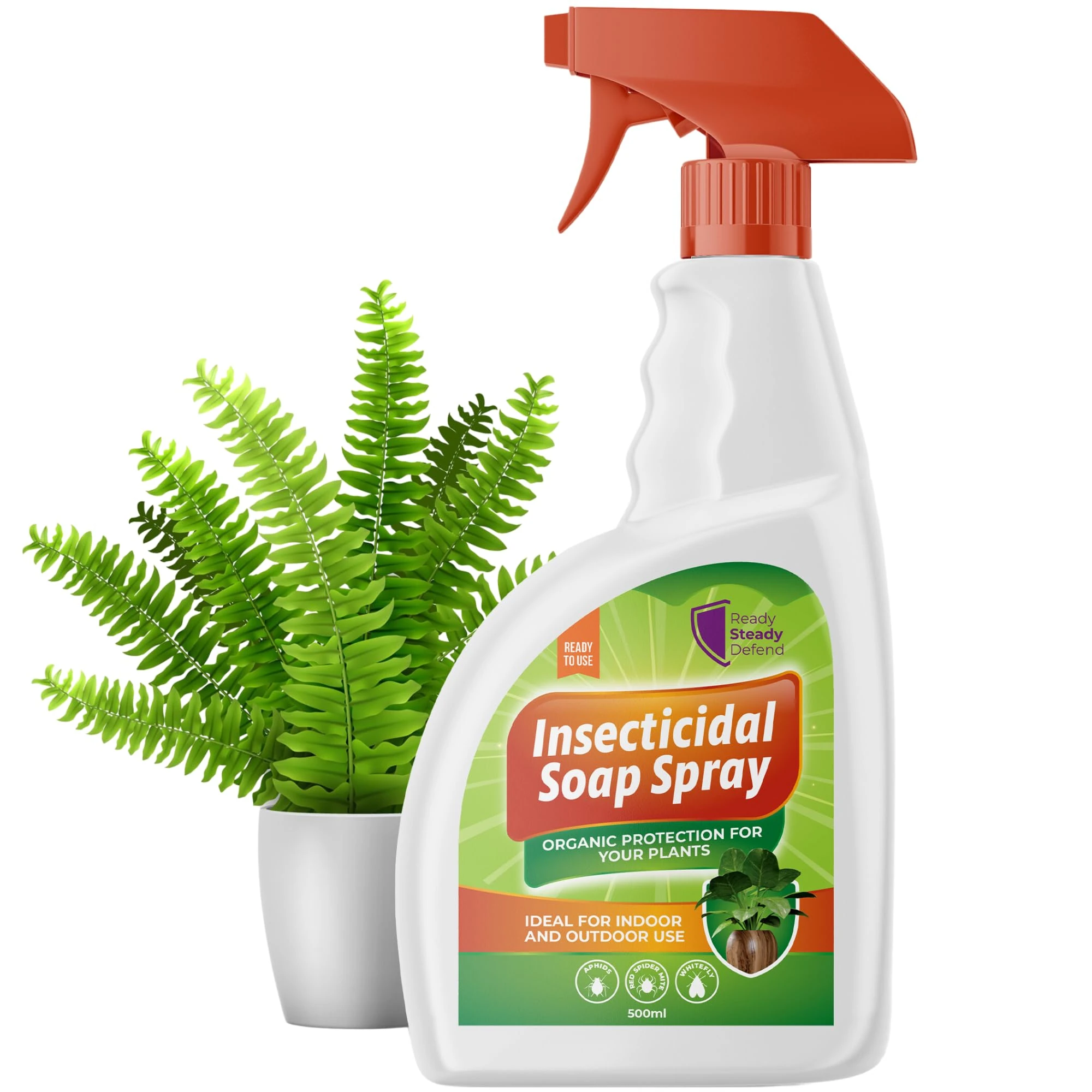 Insecticidal Soap Spray for Plants 500ml – Natural Pest Control for Indoor & Outdoor Use – Kills Aphids, Spider Mites, Whiteflies and More – Natural Insecticide for Houseplants, Vegetables and Gardens