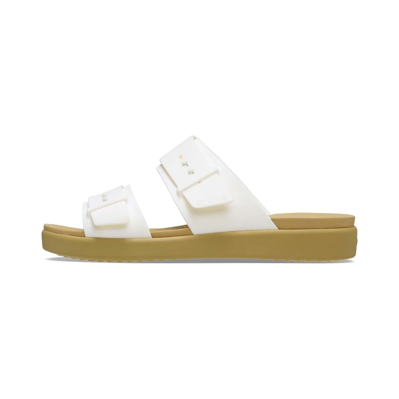 Crocs Women Sandal,Brooklyn Buckle Low,Chalk/Tan,9 UK Women