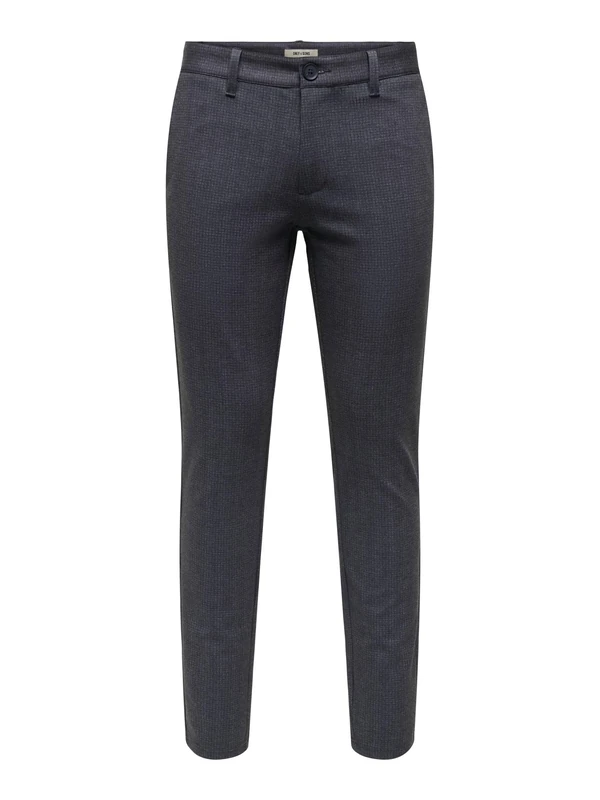 ONLY & SONS Onsmark Slim Check 020960 Trousers, Night Sky, 34 W/34 L