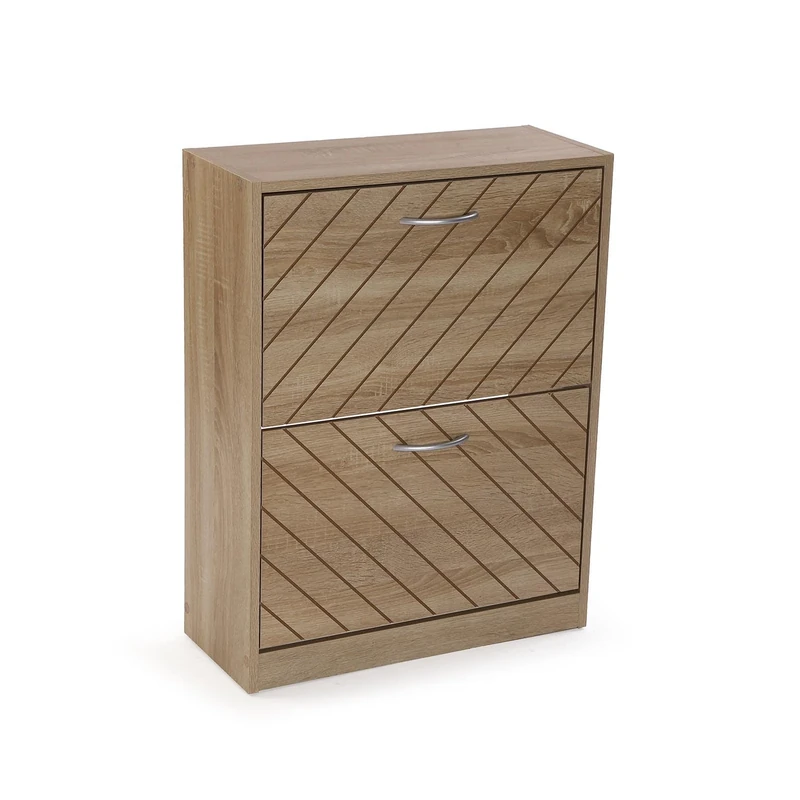 Versa Niall Rustic Style Shoe Rack, Dimensions (H x L x W) 74.5 x 57 x 24 cm, Brown