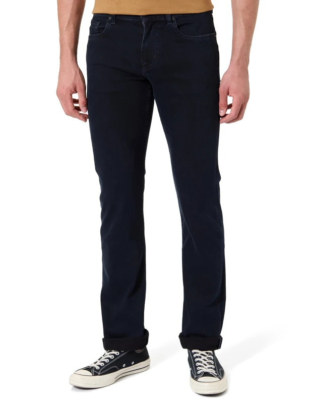 7 For All Mankind Men's Standard Black Jeans, Dark Blue, 28W