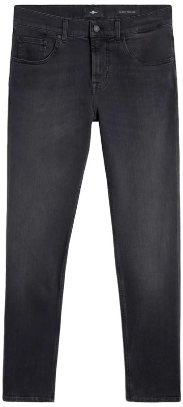 7 For All Mankind Men's Slimmy Tapered Washed Black Jeans, 29W