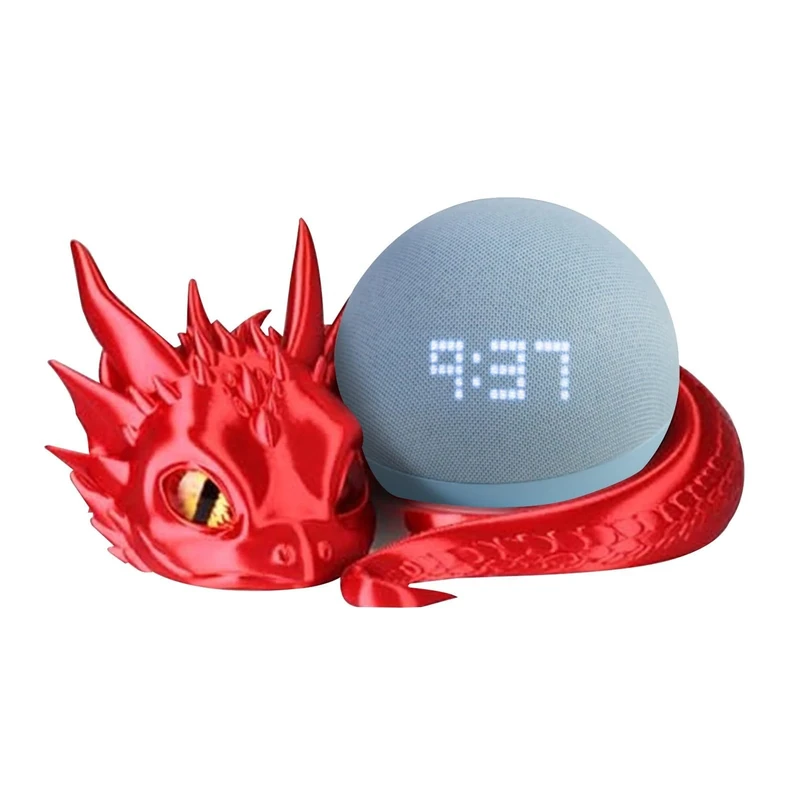 Dragon Stand For Echo Dot 4th/5th Gen | Printing Dragon Shaped Speaker Stand | Speaker Holder Bracket For Echo Dot Accessories | Smart Speaker Stand For Desktop, Bookshelf Decoration