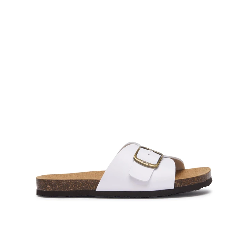 Scholl Women Jackie Sandal, White, 4 UK