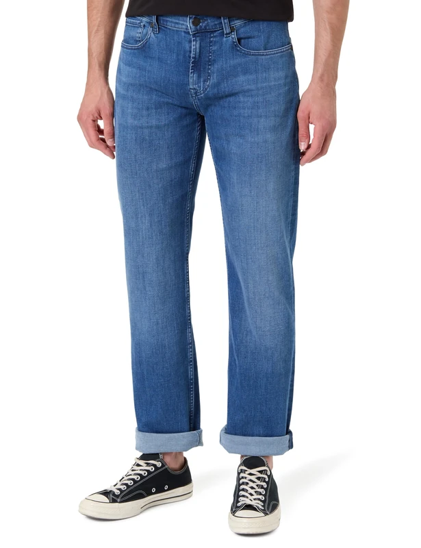 7 For All Mankind Men's Standard Mid Blue Jeans, 32 W