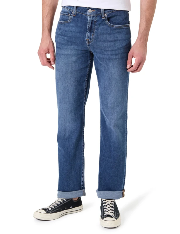 7 For All Mankind Men's Austyn Midway Jeans, Mid Blue, 38W