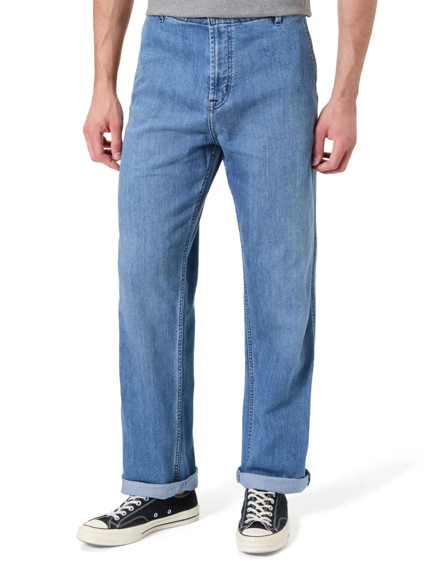 7 For All Mankind Men's Carpenter Chino Trowel Jeans, Light Blue, 29W