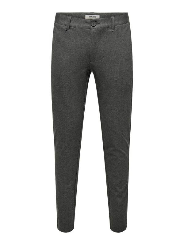 ONLY & SONS Onsmark Slim Check 020960 Trousers, Jet Black, 33 W/34 L