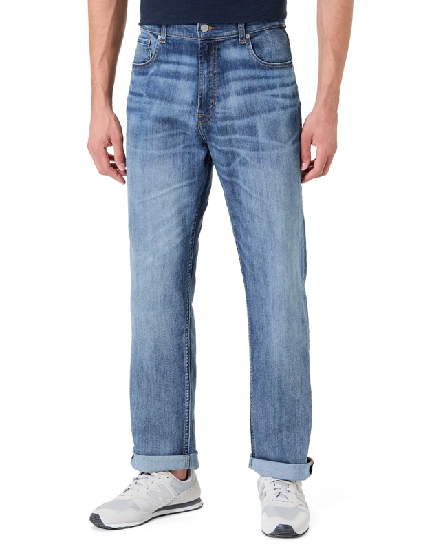 7 For All Mankind Men's Modern Straight Coldspring Jeans, Mid Blue, 29W