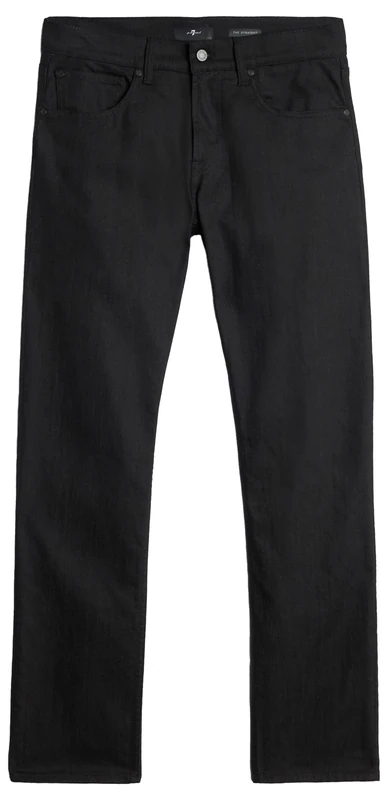7 For All Mankind Men's The Straight Volcano Jeans, Black, 34W - Image 1