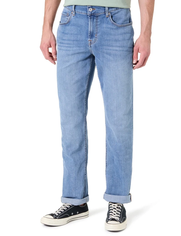 7 For All Mankind Men's The Straight Newberry Jeans, Light Blue, 29W