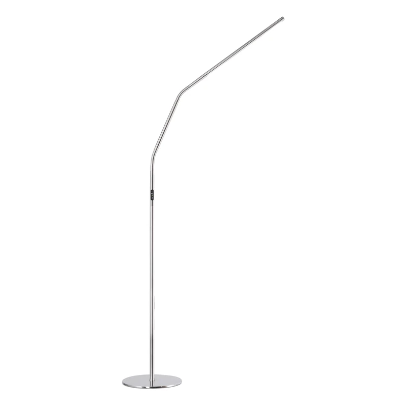 Daylight Slimline 4 LED Floor Lamp - 6,000K, 3,200 Lux, 4 Brightness Levels, USB-C Port for Fast Charging - Sleek Design, Anti-Glare Shade, Flexible Height Adjustment - Brushed Steel