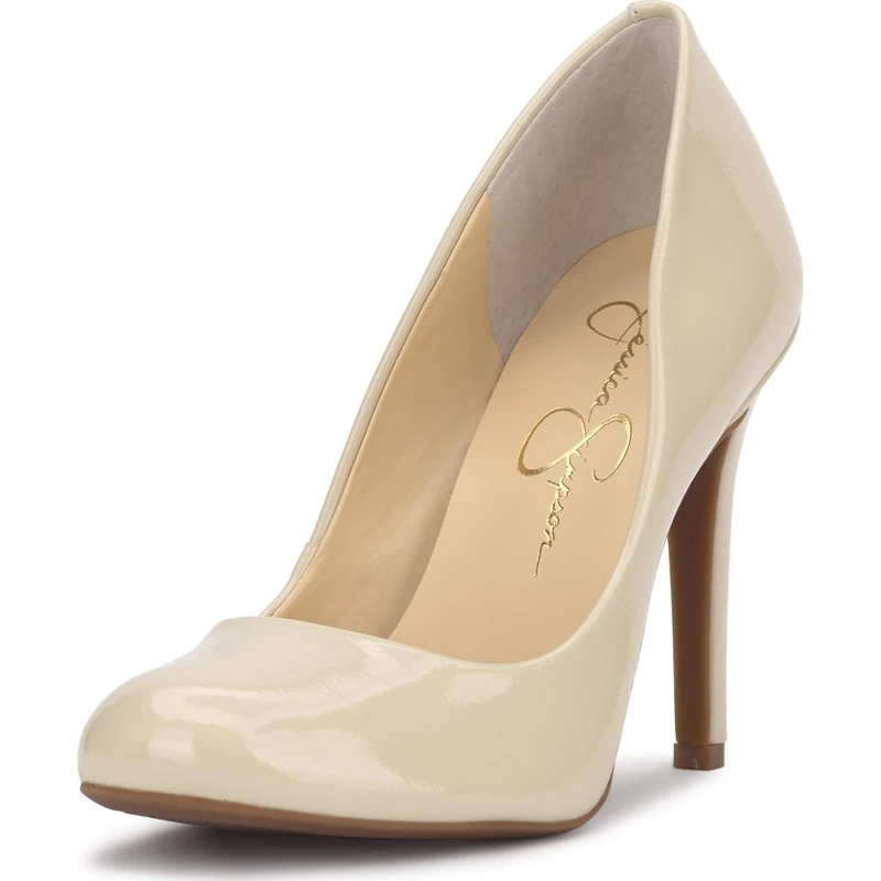 Jessica Simpson Women's Calie Pump, Soft Ivory Crinkle Patent, 5.5 UK