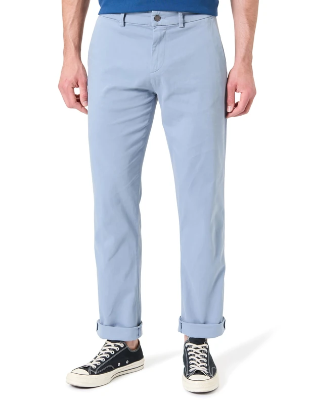 7 For All Mankind Men's Straight Chino Sateen Slate Blue Pants, 29W