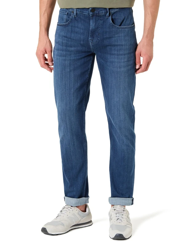 7 For All Mankind Men's Slimmy Tapered Mid Blue Jeans, 32 W