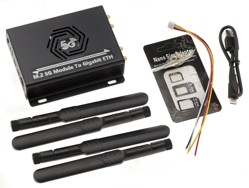 KALEA-INFORMATIQUE M2 B Key to Ethernet 2.5G Adapter for WWAN LTE Module with SIM Card Support 3G 4G 5G with Realtek RTL8125 Chipset