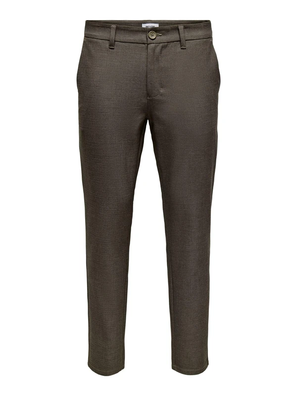 ONLY & SONS Onsbrad Life Slim Check 0184 Pant Noos, Teak, 30 W/34 L