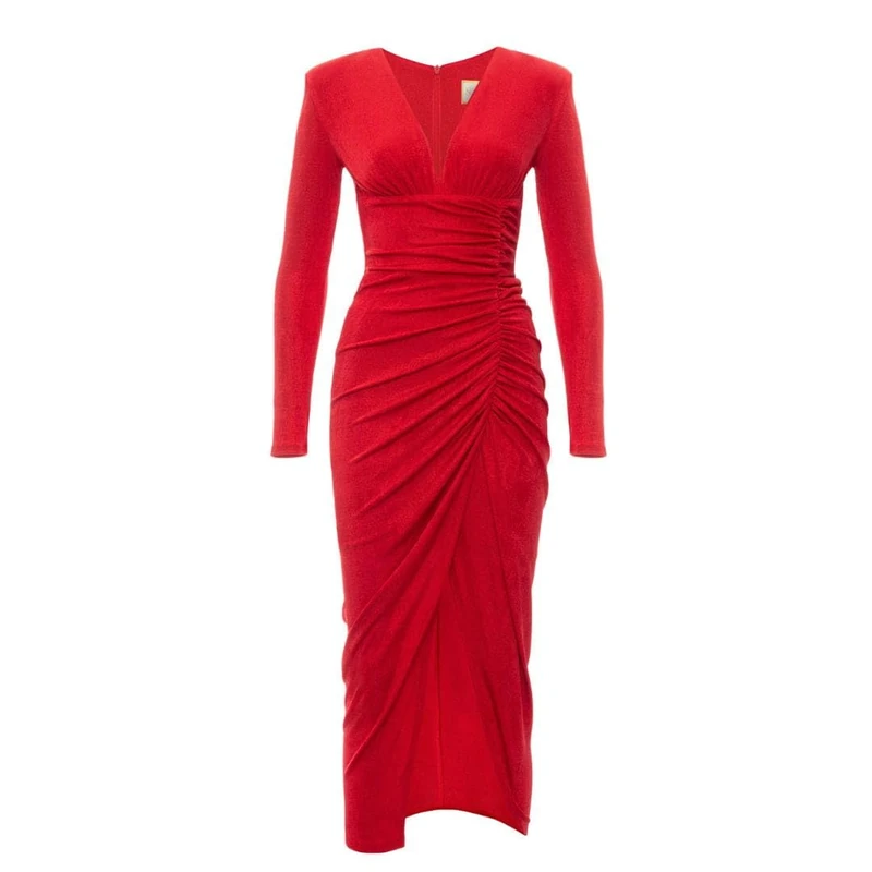 Swing Fashion Women's Nicole Red Cocktail Midi Dress, Size 14